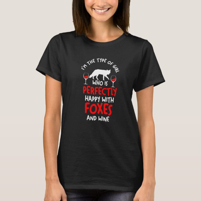 Flickor som är Lycklig med rävar 1 T Shirt (Framsida)