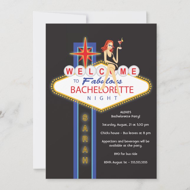 Flickor som är ute efter Bachelorette Party-inbjud Inbjudningar (Framsida)