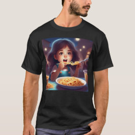 Flickor som äter spaghetti t shirt