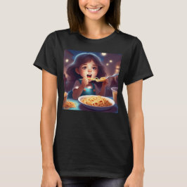 Flickor som äter spaghetti t shirt