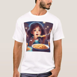 Flickor som äter spaghetti t shirt