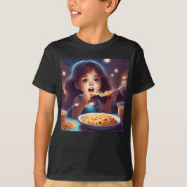 Flickor som äter spaghetti t shirt