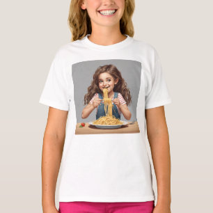 Flickor som äter spaghetti t shirt