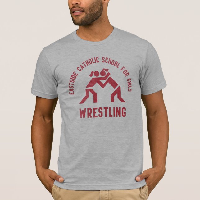 Flickor som brottas squaden tee shirt (Framsida)
