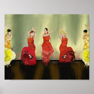 Flickor som dansar flamenco arrangerar på, poster
