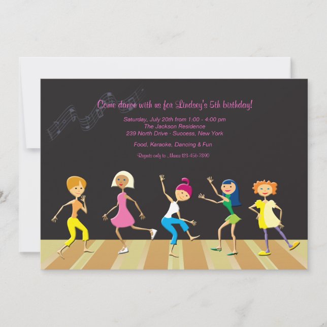 Flickor som dansar partyinbjudan inbjudningar (Framsida)