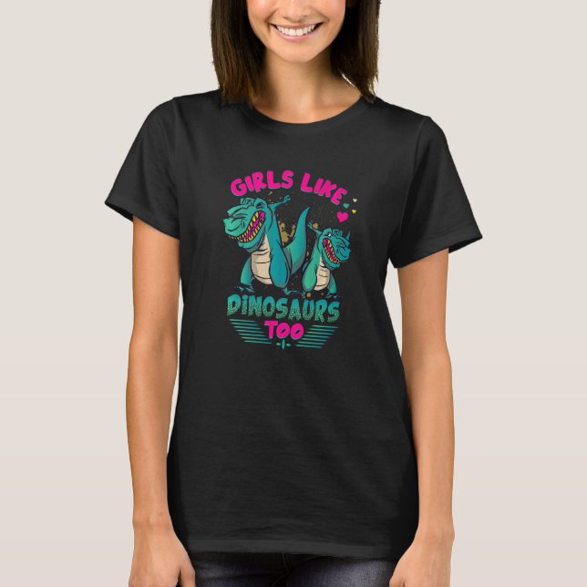 Flickor som dinosaurier för Dinosaur Girl Jurassic T Shirt (Framsida)