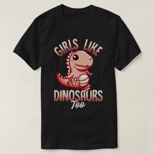 Flickor som dinosaurier för kvinnlig paleontolog t shirt (Design framsida)