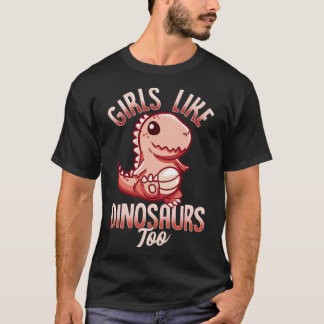 Flickor som dinosaurier för kvinnlig paleontolog t shirt