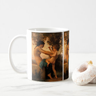 Flickor som försvarar sig mot Cupid av Bouguereau Kaffemugg