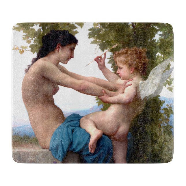 Flickor som försvarar sig mot Eros Cupid Painting (Framsidan)