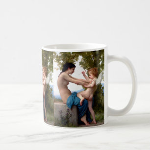 Flickor som försvarar sig mot Eros Cupid Painting Kaffemugg