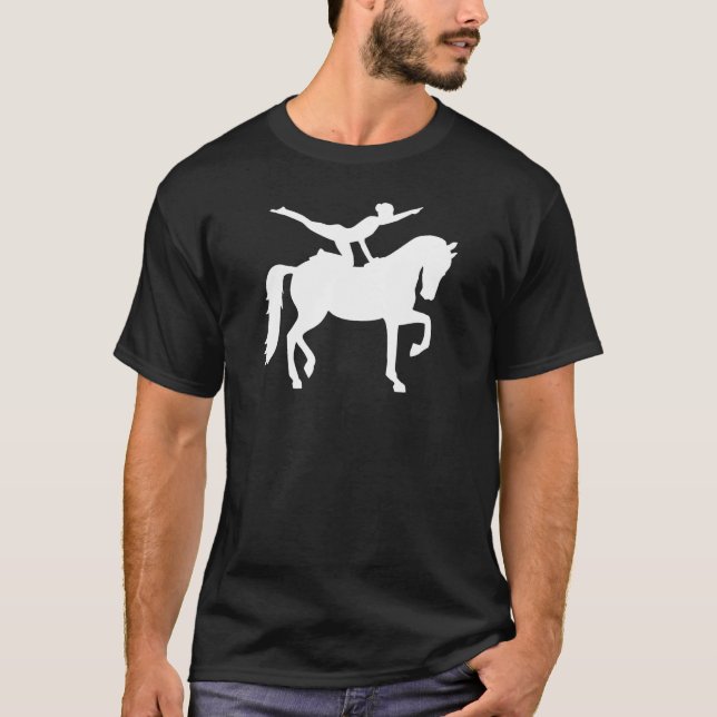 Flickor som gör volt på häst t shirt (Framsida)