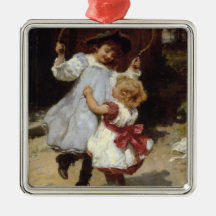 Flickor som hoppar med en hopparning