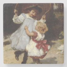 Flickor som hoppar med en hopparning