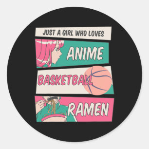Flickor som Kärlek Anime Bysketbyll och Ramen Kawa Runt Klistermärke