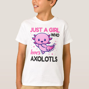 Flickor som Kärlek Axolotls cute Rosa Kawaii Fish T Shirt