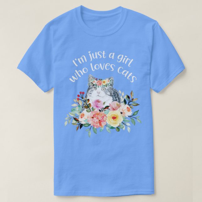 Flickor som kärlekar katter t shirt (Design framsida)