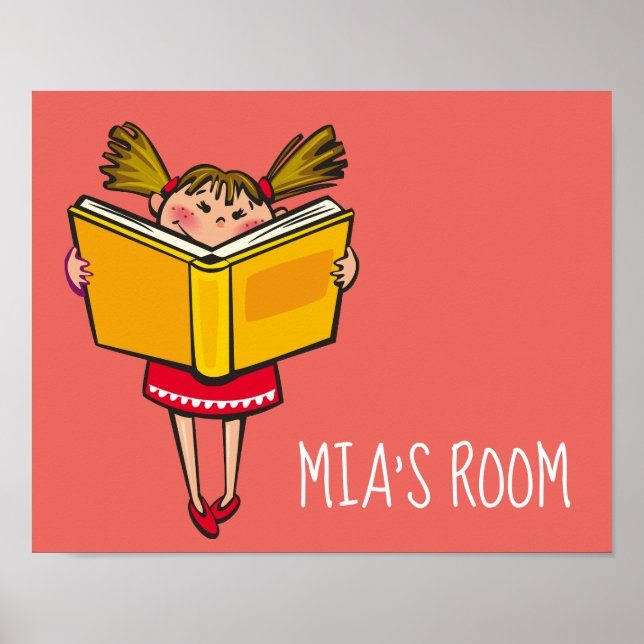 Flickor som läser bok söta flickrum poster (Framsidan)