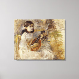 Flickor som spelar mandolin (av Berthe Morisot) Canvastryck