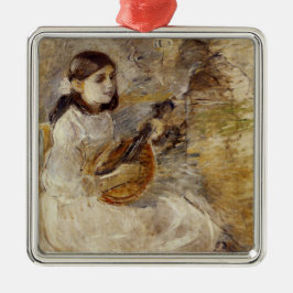 Flickor som spelar mandolin (av Berthe Morisot) Julgransprydnad Metall
