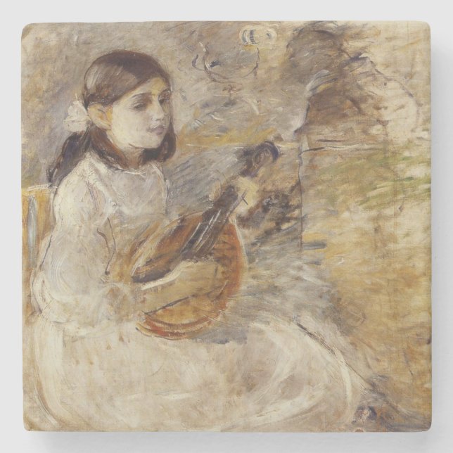 Flickor som spelar mandolin (av Berthe Morisot) Stenunderlägg (Framsidan)