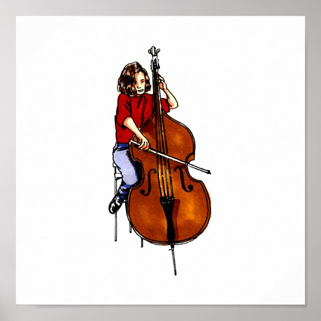 Flickor som spelar orkesterbasunerskjorta poster (Framsidan)