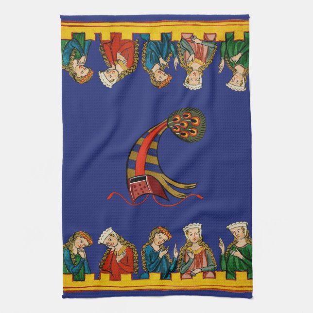 Flickor som tittar kökshandduk (Vertikal)