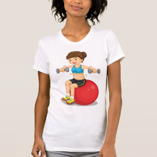 Flickor som utför arbete med vikt Kvinnor T-Shirt