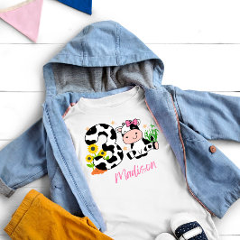 Flickor Söt Ko 3-årsdag T Shirt