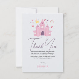 Flickor Söt Rosa Prinsessa Födelsedag  Tack Kort