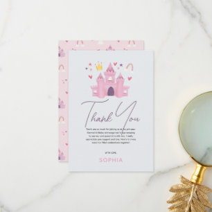 Flickor Söt Rosa Prinsessa Födelsedag Tack Kort