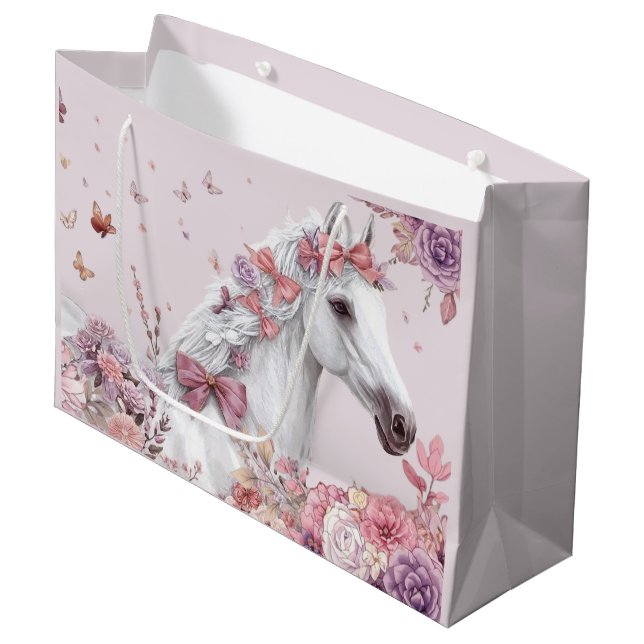Flickor Söta Hästar Pastell Blommig Häst (Framsidan Vinklad)