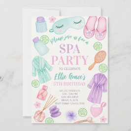 Flickor Spa Birthday, Spa Party Birthday bjudande Inbjudningar