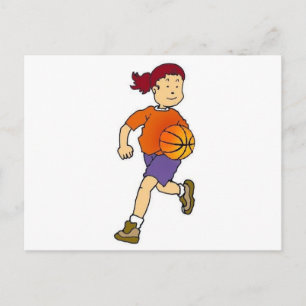Flickor spelar basketboll vykort