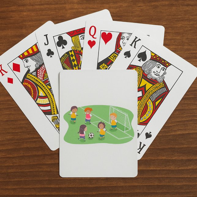 Flickor spelar fotboll casinokort (Skapare uppladdad)