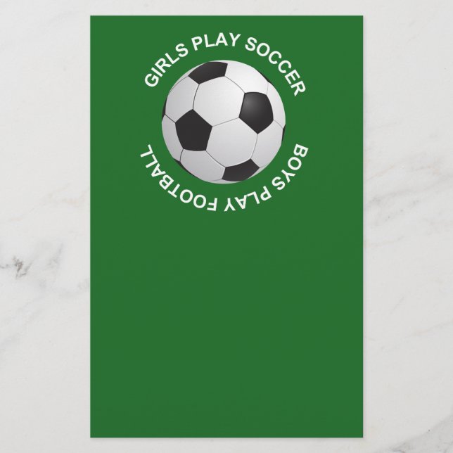 Flickor spelar fotboll, pojkar spelar fotboll flygblad (Framsidan)