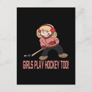Flickor spelar Hockey också Vykort