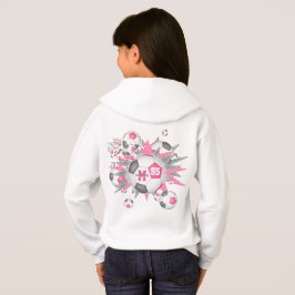 Flickor, sportig rosa grått-fotboll, blåsning t shirt