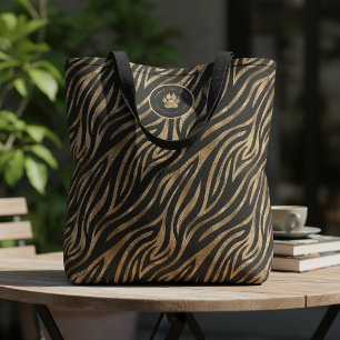 Flickor Springar Vilt Möhippa Zebra Svart Guld ID1 Tygkasse