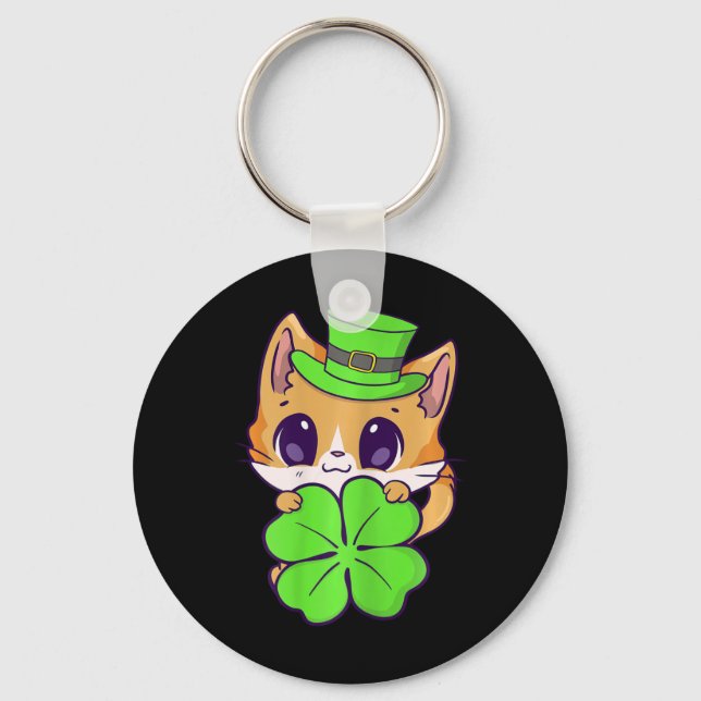 Flickor St Patricks Day Glad St Catricks Day Shamr Nyckelring (Framsida)