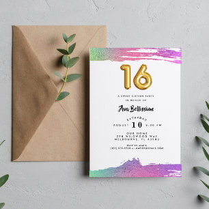 Flickor, Sweet sixteen 16:e födelsedagsfoto Inbjudningar