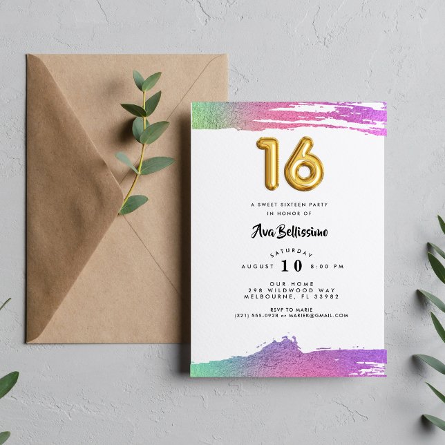 Flickor, Sweet sixteen 16:e födelsedagsfoto Inbjudningar (Skapare uppladdad)