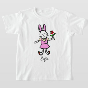 Flickor T-shirt med originalkaninteckning