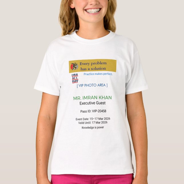 Flickor T-Shirts | Födelsedag | Anpassad | Logotyp (Framsida)