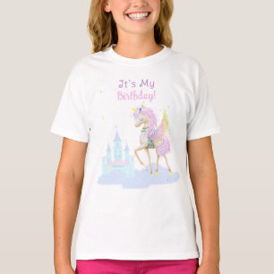 Flickor T-Shirts med en hedervärd enhörning.