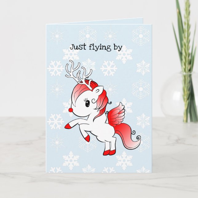 Flickor Tecknad Rudolph, renårskorten Helgkort (Framsida)