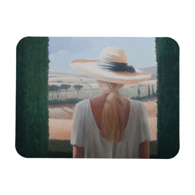 Flickor tillbaka vy Toscana 2012 Magnet (Horisontell)