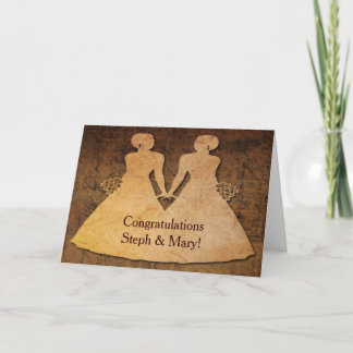 Flickor träffar Lesbisk Brides Bröllop Card Kort