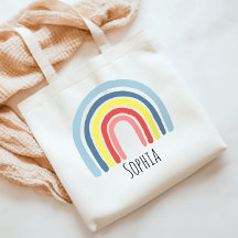Flickor Trendig Whimsical Regnbåge Tecknad Namn Ba